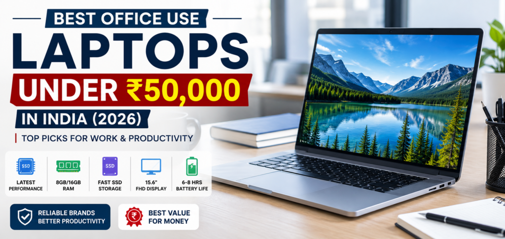 Best Office Use Laptops Under ₹50,000 in India (2026)